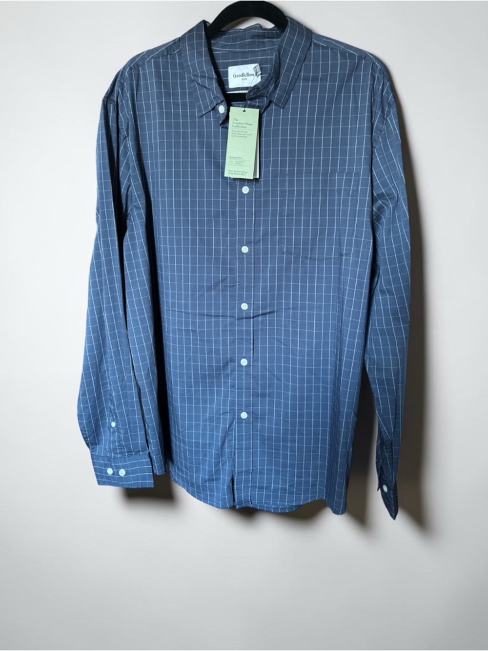 Goodfellow & Co Navy Blue Windowpane Button-Down Shirt